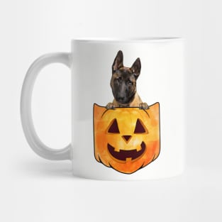 Malinois Dog In Pumpkin Pocket Halloween Mug